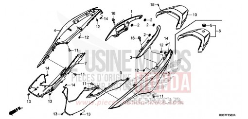 BODY COVER/REAR GRIP NSS300AK de 2019